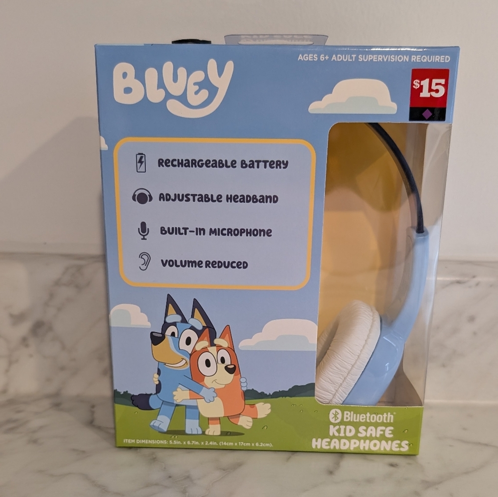 Kid Safe Bluetooth Headphones - Blue and White